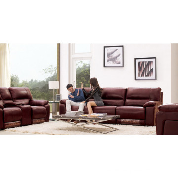 Wohnzimmer Sofa mit modernem echtem Leder Sofa Set (919)